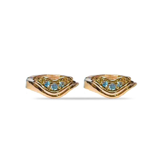 Gold Plated loop with white stone