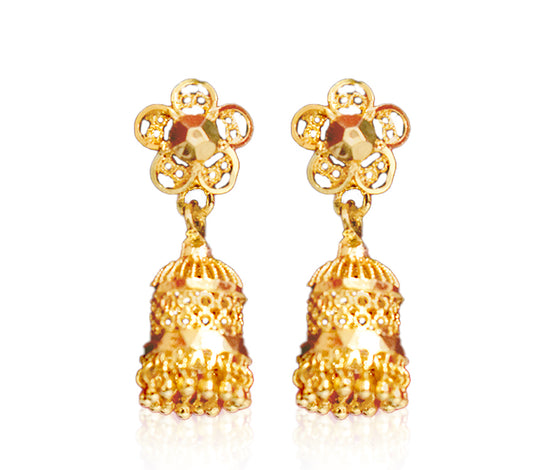 Jhumkas with Gold Beads