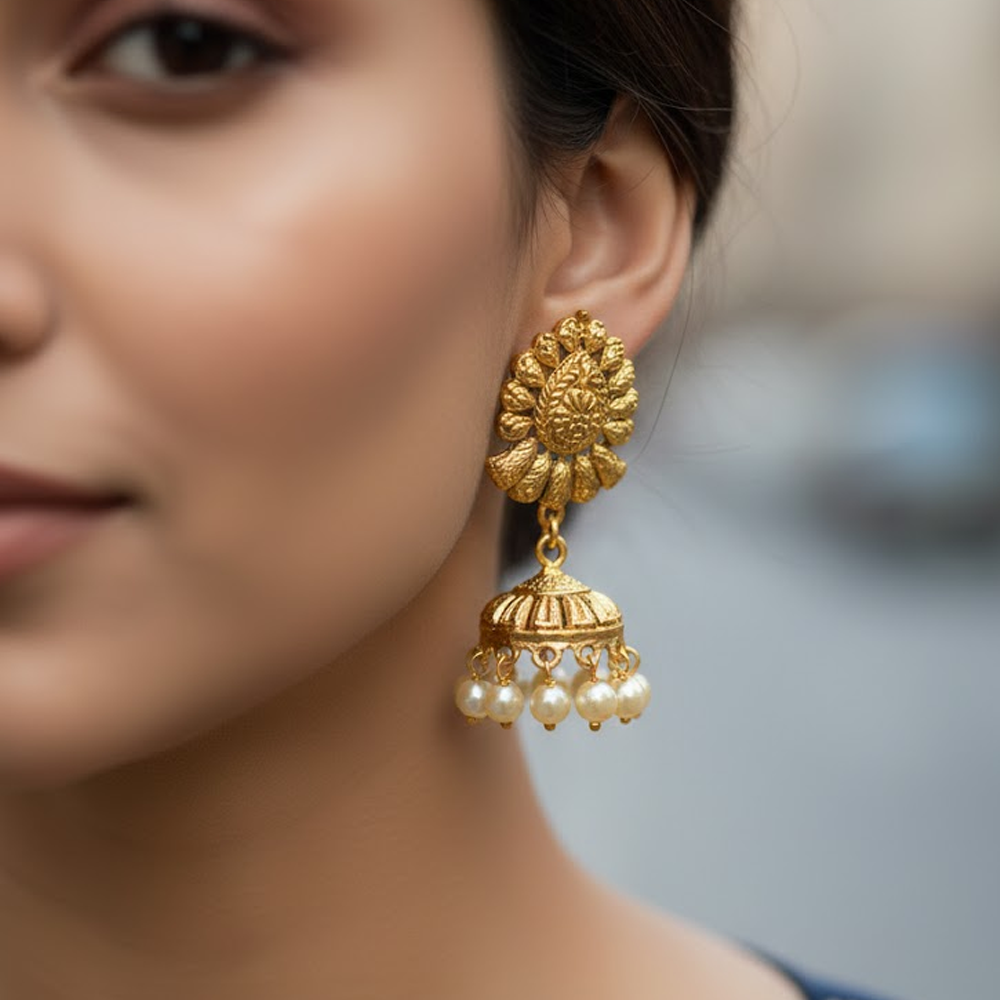 Beautiful Pearl Hanging Antique Jhumka