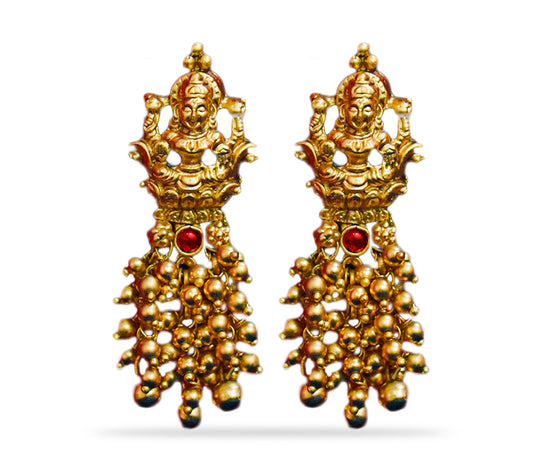Jhumkas with Gold Beads