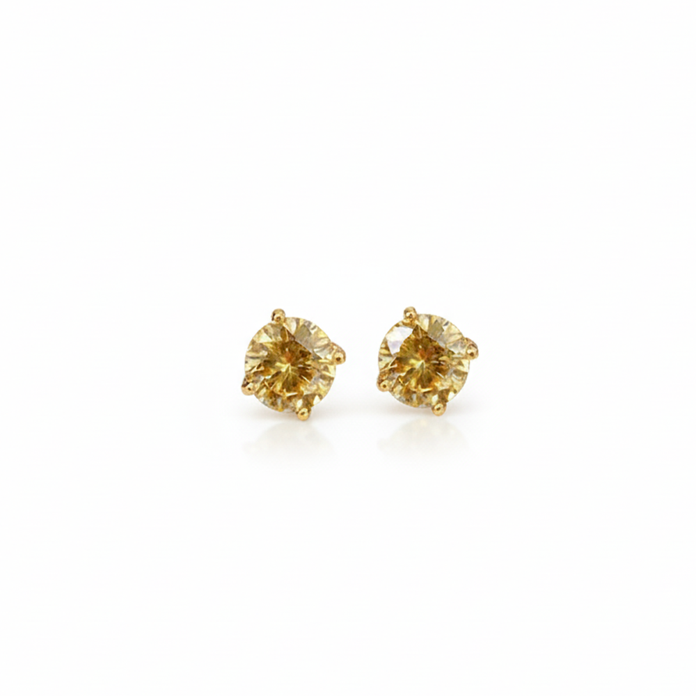 Orange Single Stone Studs