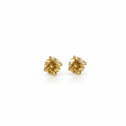 Orange Single Stone Studs