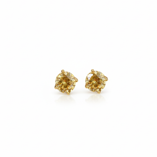 Orange Single Stone Studs