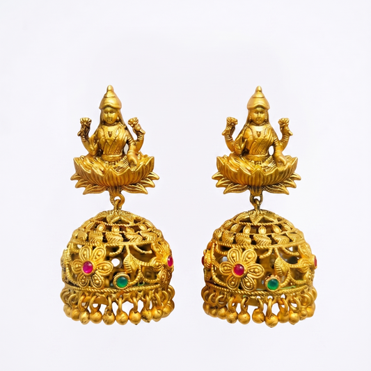 Lakshmi Temple Jhumka Earrings