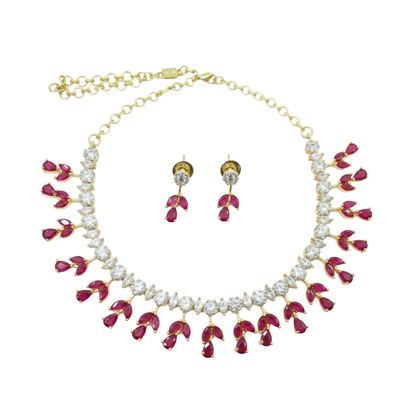 Emerald Glow Artificial Stone Necklace Set