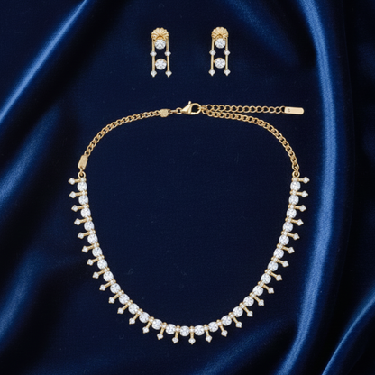 Royale Elegance Artificial Stone Jewellery Necklace Set