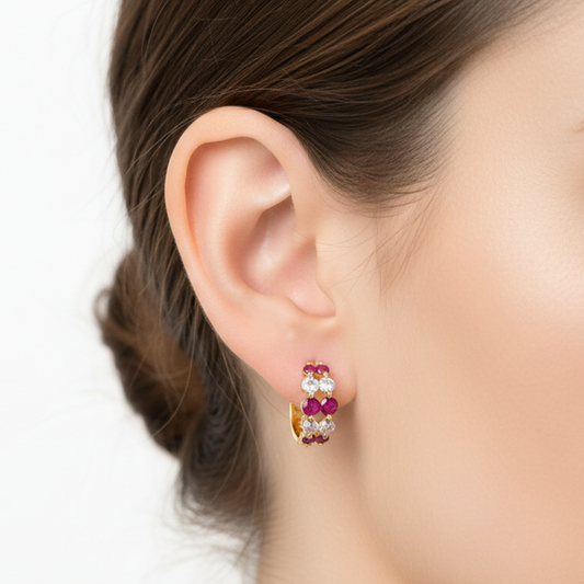 Pink and White Stones Loops