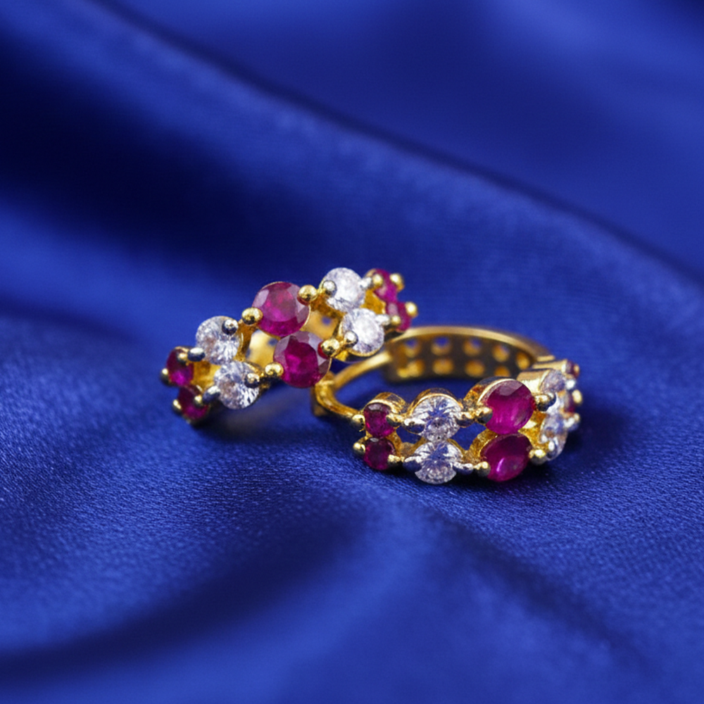 Pink and White Stones Loops