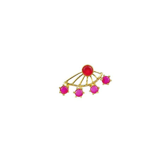 Golden Stud With Pink Stones
