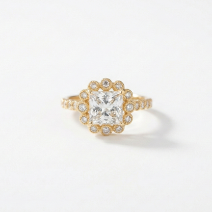 White Square Stone Finger Ring