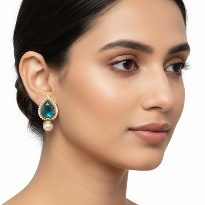 Color Big Stones with White Stones Thilak Studs