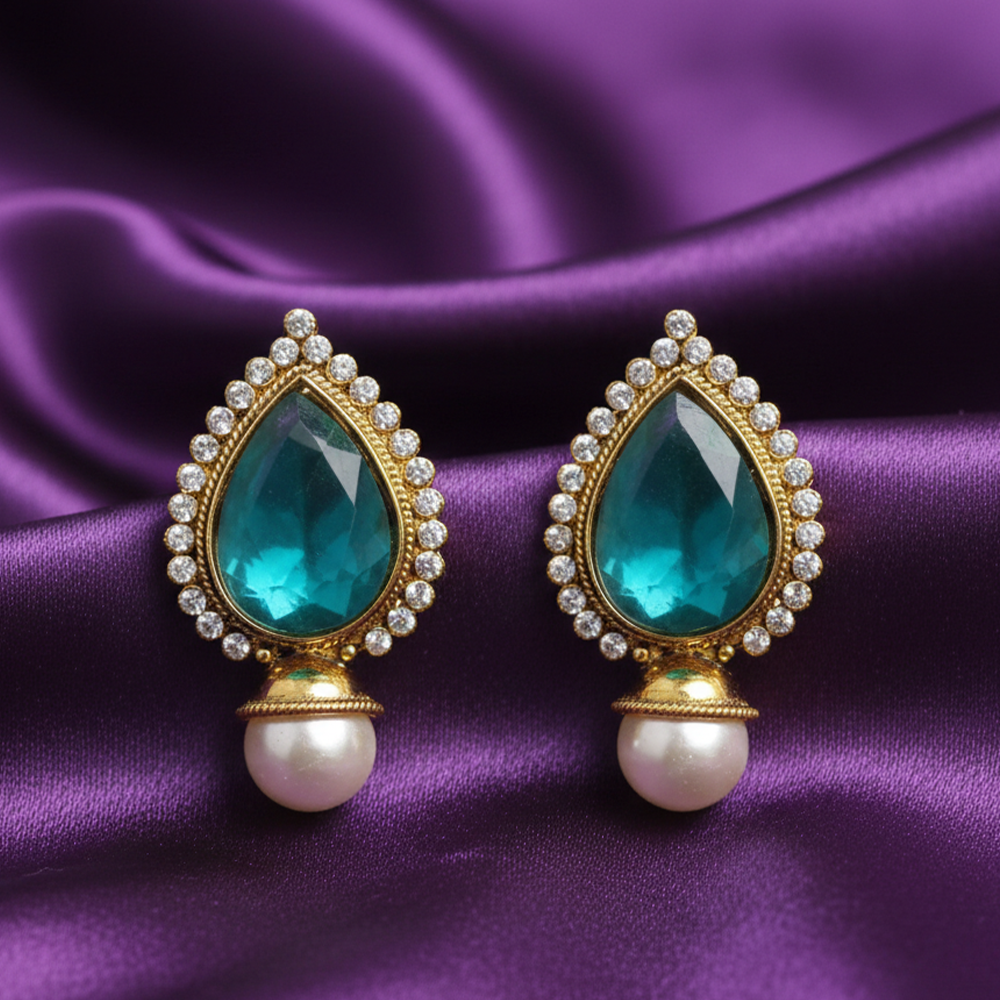 Color Big Stones with White Stones Thilak Studs