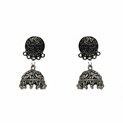 Unique Pattern Casual Wear Oxidised Jhumka