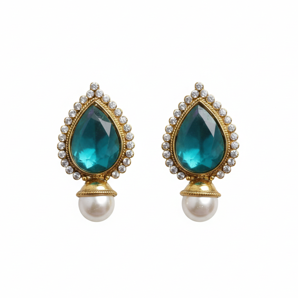 Color Big Stones with White Stones Thilak Studs
