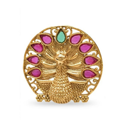 Peacock Design Beautiful Red Stoner Finger Ring