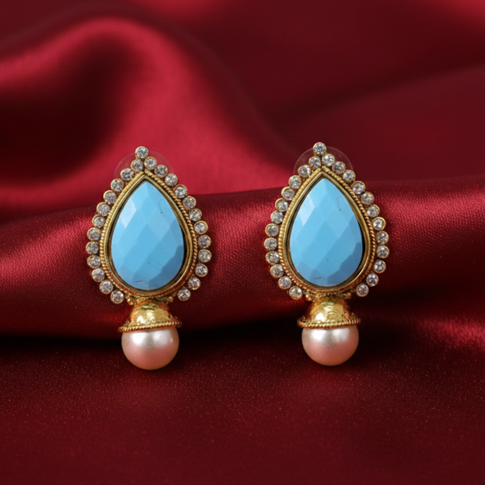Color Big Stones with White Stones Thilak Studs