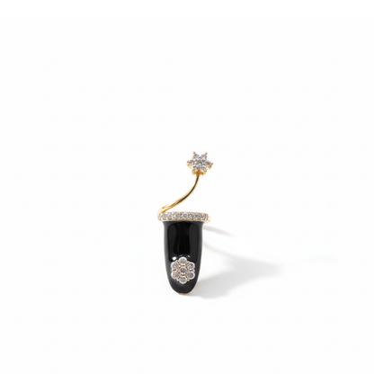 Nail-Covered Finger Ring with Zerkon Stones