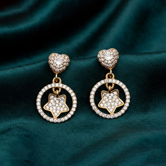 Drop with WHite Stones Circle with Stars
