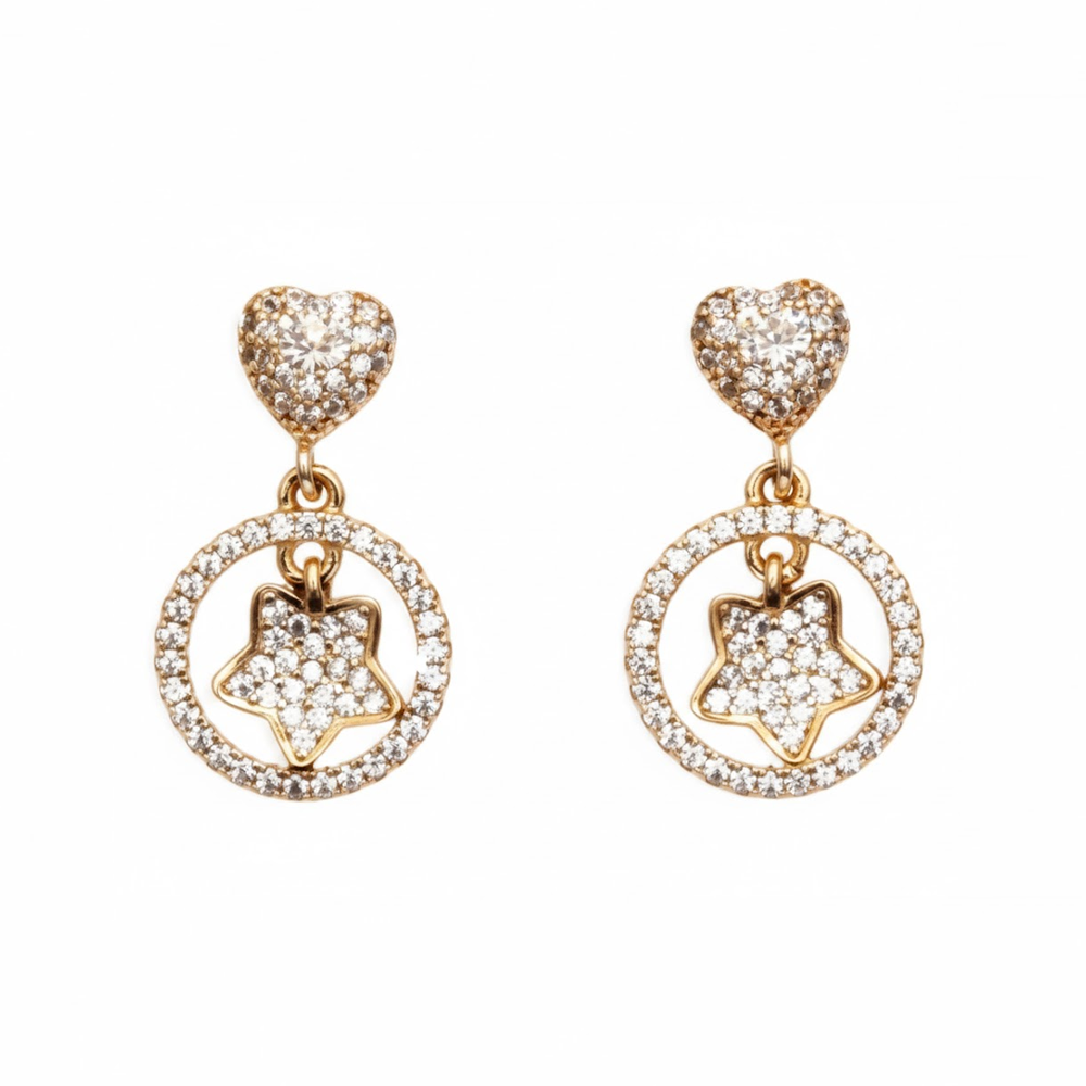 Drop with WHite Stones Circle with Stars