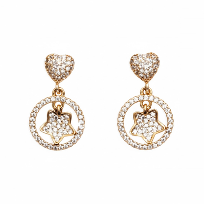 Drop with WHite Stones Circle with Stars