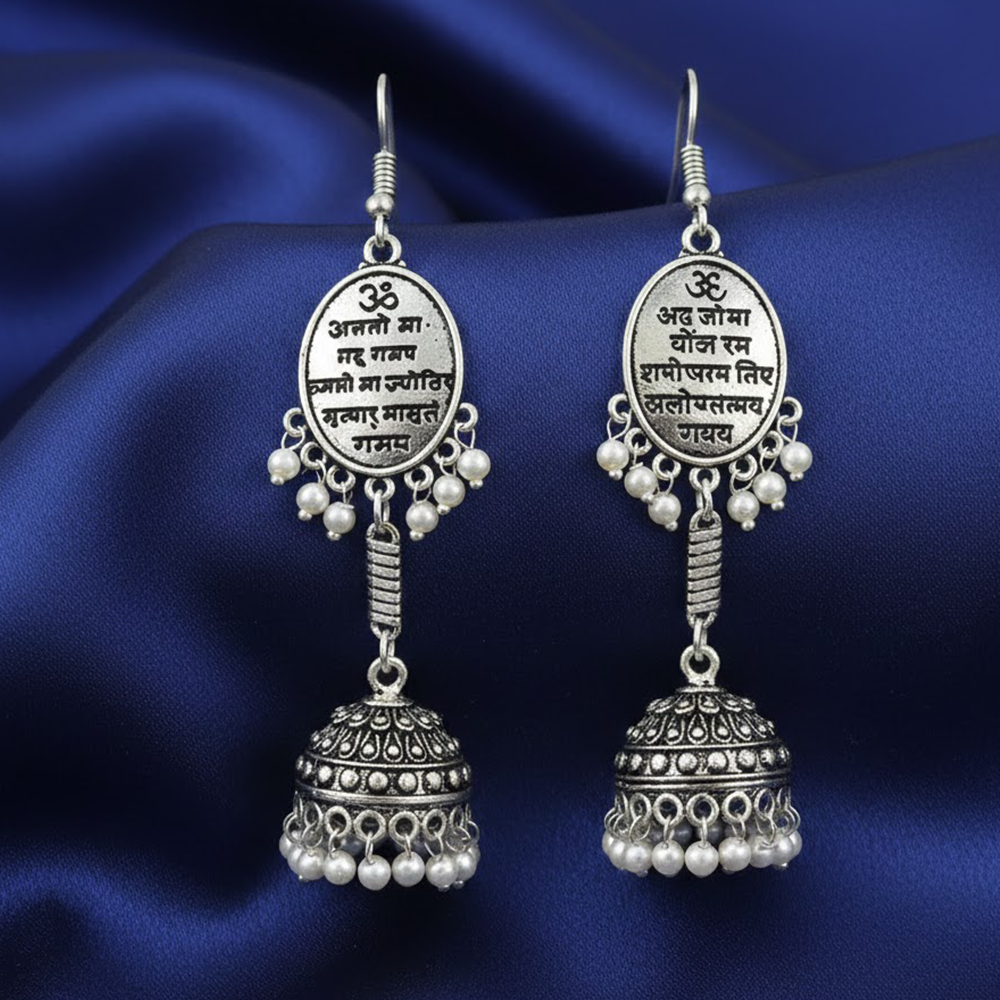Beautiful Wordings Hanging Pearls Long Jhumka