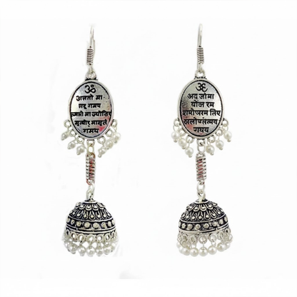 Beautiful Wordings Hanging Pearls Long Jhumka