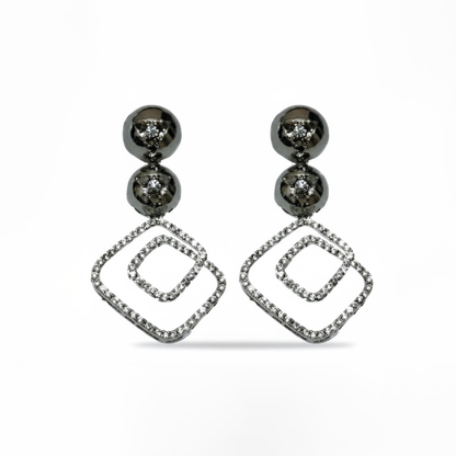 Beautiful Diamond Shape Hangings with Double Bead Studs