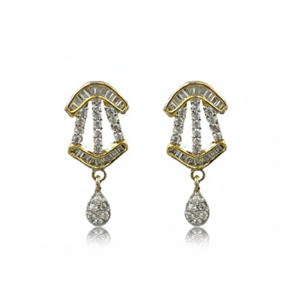 White Stones Pattern with Little Hanging Studs