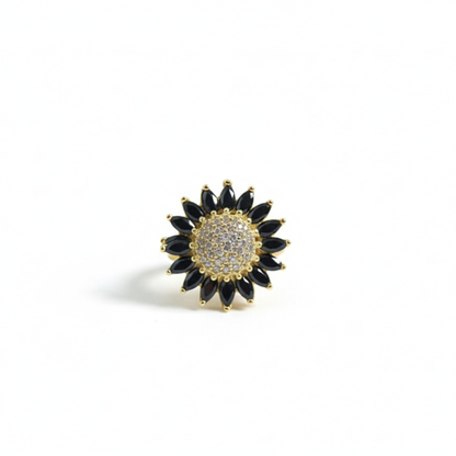 Black & White Zerkon Stone Finger Ring