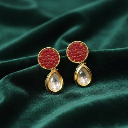 Little Droplet Stones with Color Beads Studs