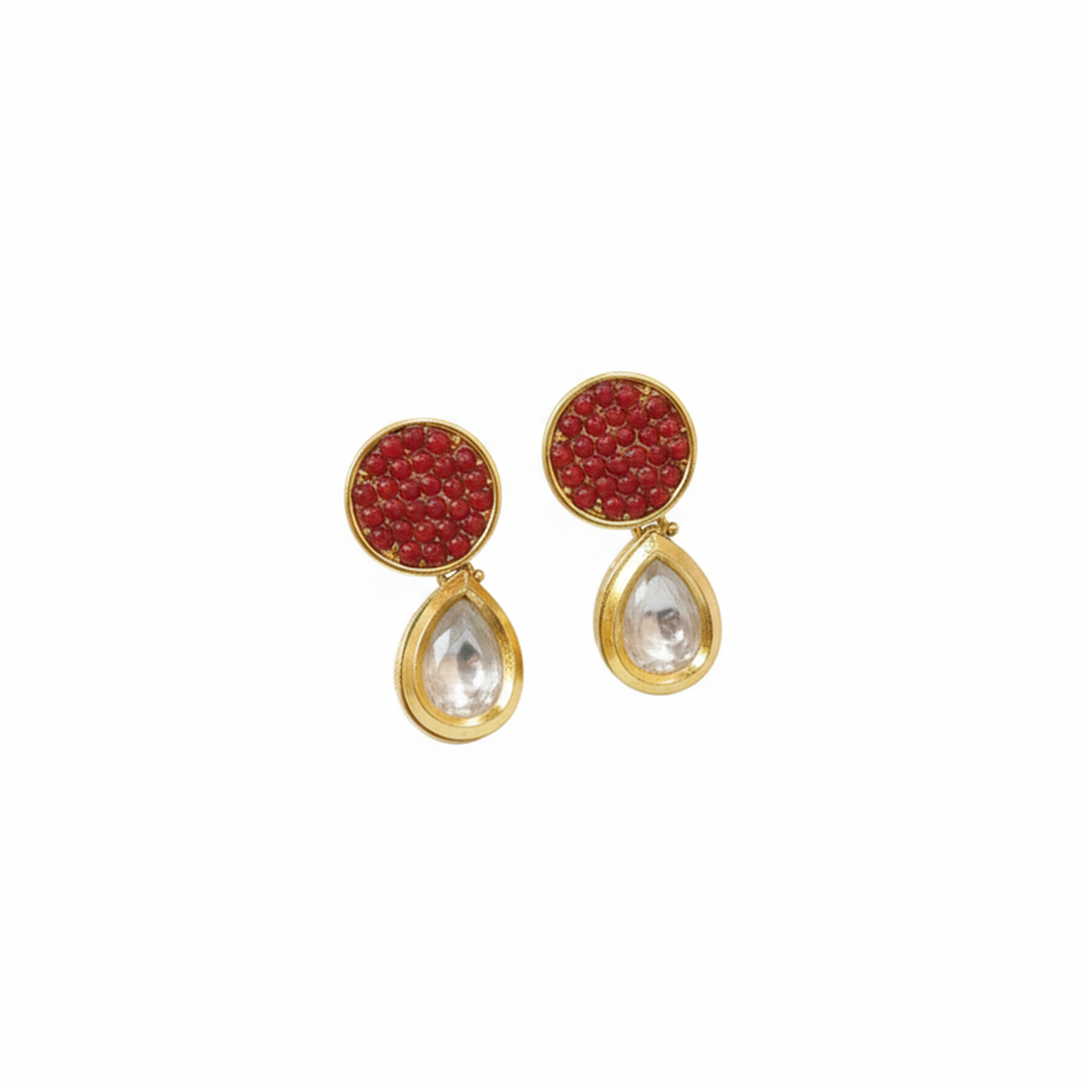 Little Droplet Stones with Color Beads Studs