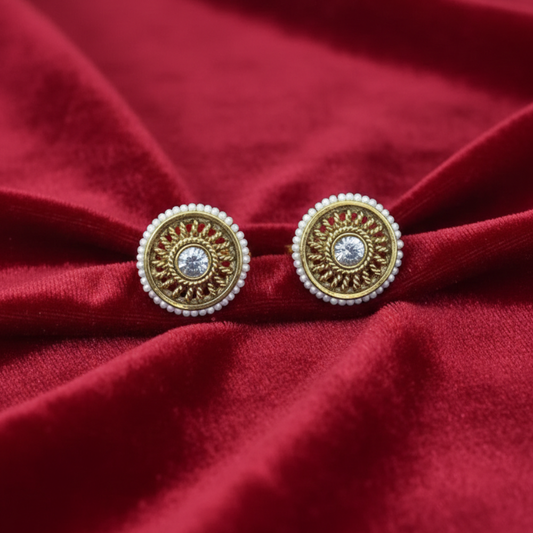 Antique Finish White Pearls Toe Rings