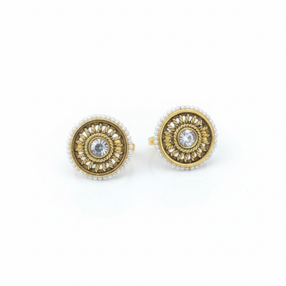 Antique Finish White Pearls Toe Rings