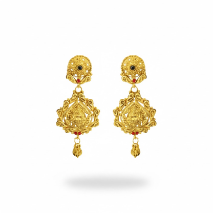 Gold Plated Drop Lakshmi Design with Red Design