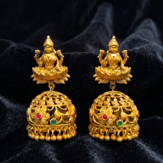 Lakshmi Temple Jhumka Earrings