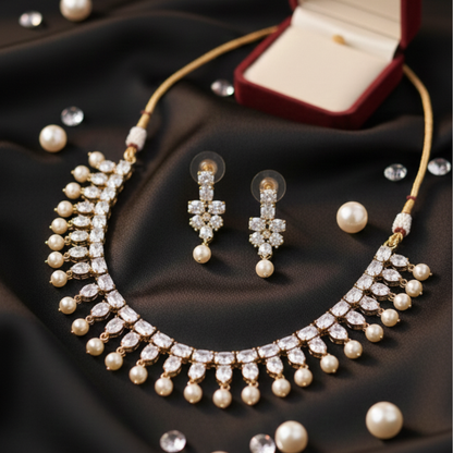 Sparkle Crystal Artificial Stone Jewellery Set