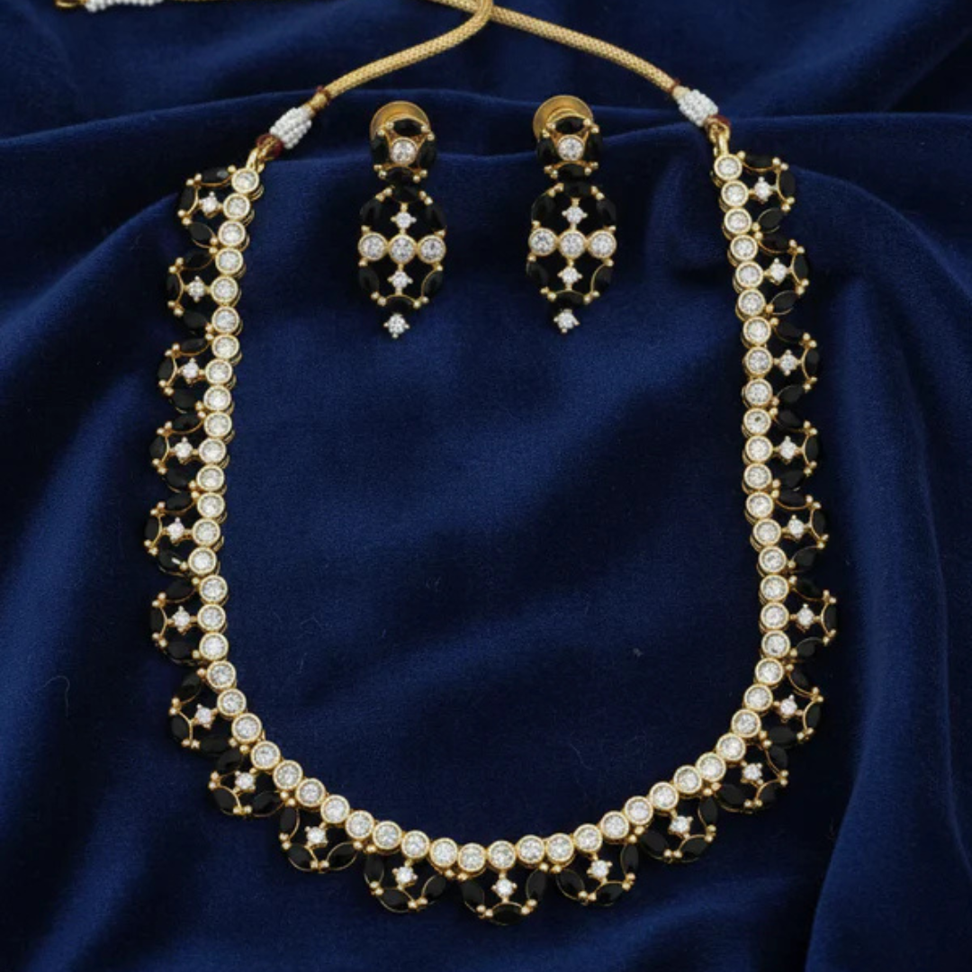 Elegance Curved & Cute Crystal Set - Artificial Stone Jewellery