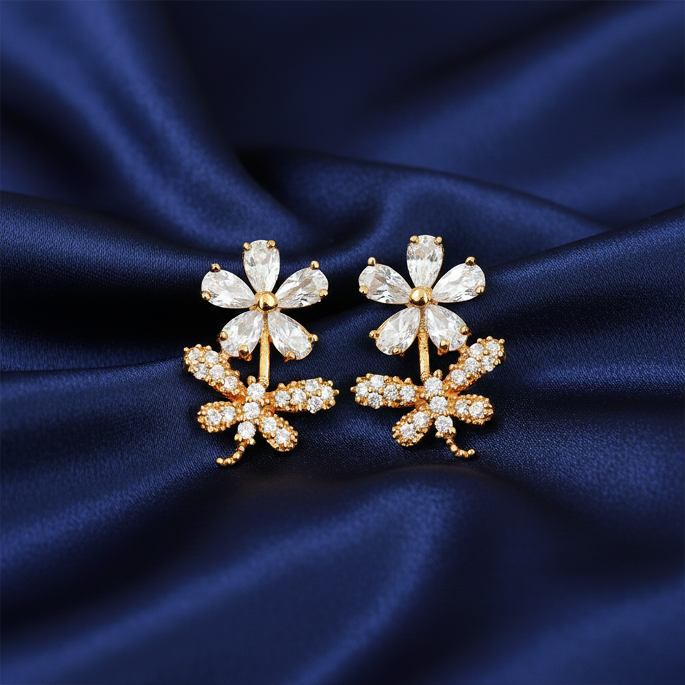 Flowers with Butterfly Model Studs
