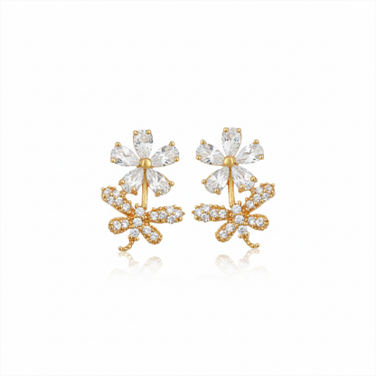 Flowers with Butterfly Model Studs