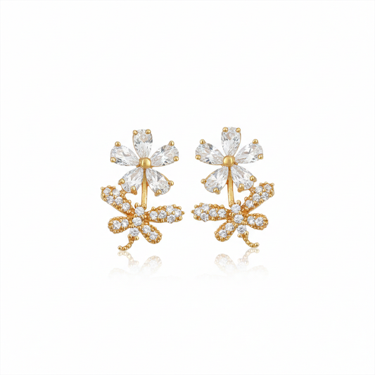 Flowers with Butterfly Model Studs