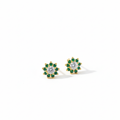 White and Green Stones Studs