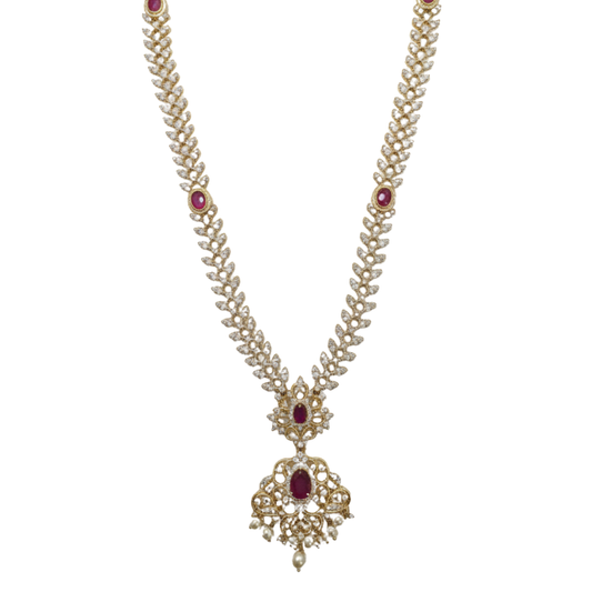 White Stone Haaram with Red Stones