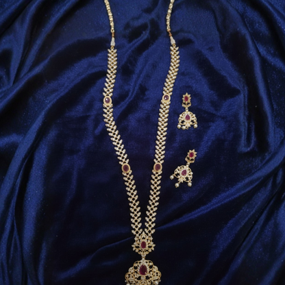 White Stone Haaram with Red Stones