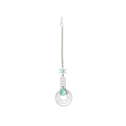Maang Tikka With White and Color Stones