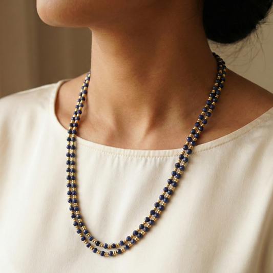 Black Beads Designer Double String Chains