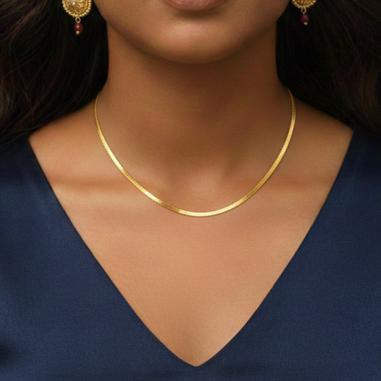 Gold Plated Plain Design Close Neck Chain