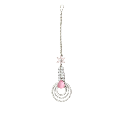 Maang Tikka With White and Color Stones