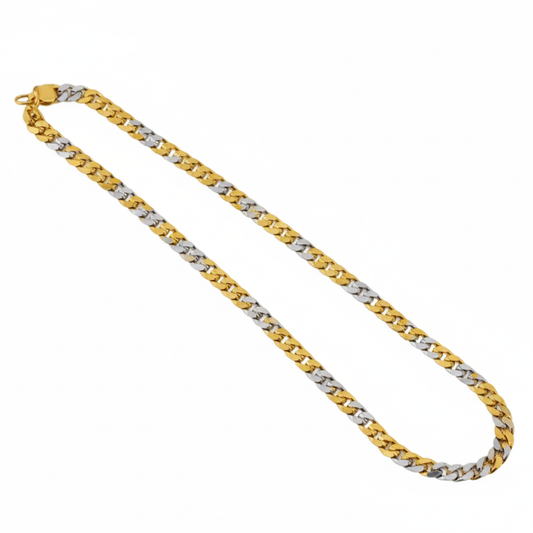 Silver and Gold Mix Close Neck Unisex Chain