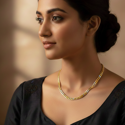 Silver and Gold Mix Close Neck Unisex Chain