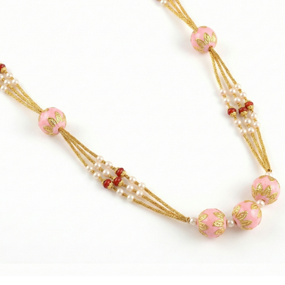 Aesthetic Chain With White & Pink Beads